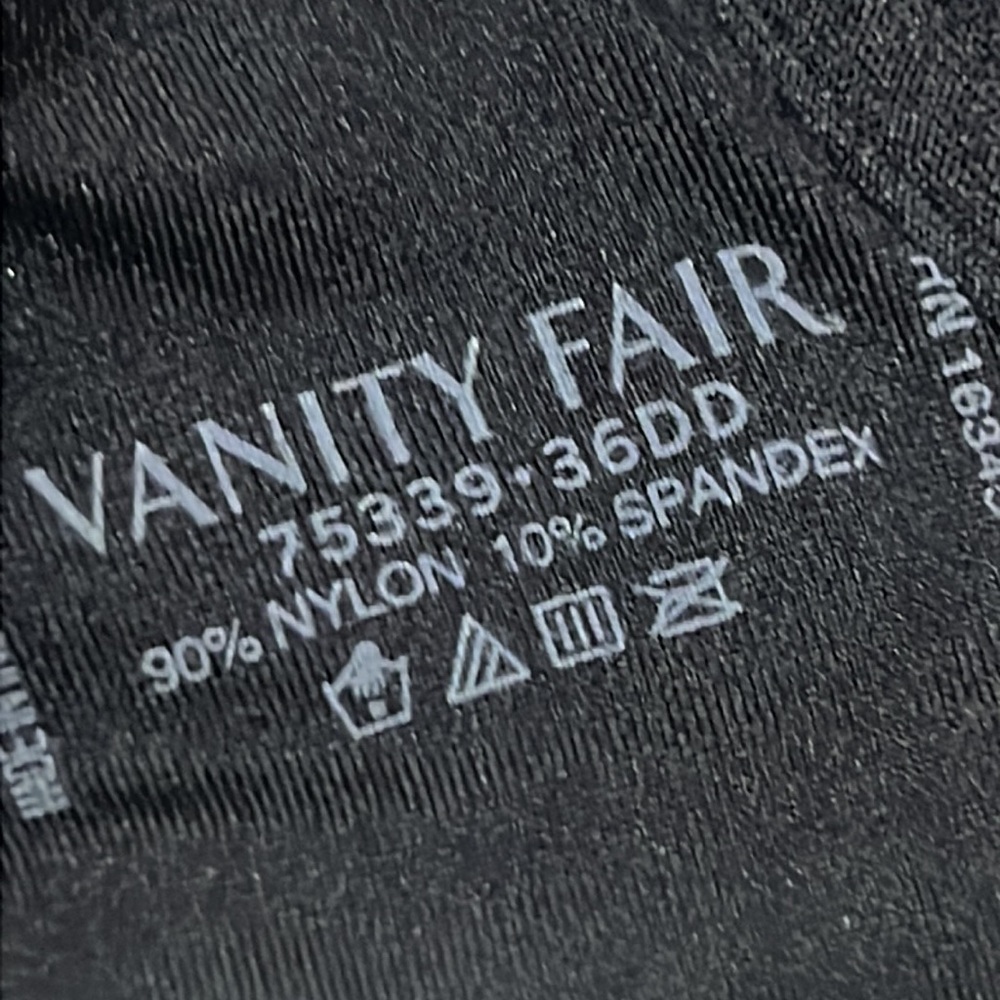 Vanity Fair Black 36DD (36E) style number 75339 front  closure bra set o… - Picture 9 of 12